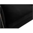 Bayberry Black Velvet Fabric Sofa Couch with 3 Pillows