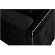 Bayberry Black Velvet Fabric Sofa Couch with 3 Pillows