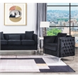 Lilola Home Bayberry Black Velvet Fabric Glam Chair with Pillow
