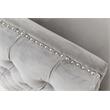 Lilola Bayberry Gray Velvet Fabric Accent Glam Arm Chair with Pillow
