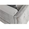 Lilola Bayberry Gray Velvet Fabric Accent Glam Arm Chair with Pillow