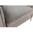Lilola Bayberry Gray Velvet Fabric Accent Glam Arm Chair with Pillow