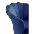 Angelina Velvet Scalloped Back Accent Chair with Metal Legs in Blue