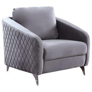 sofia gray velvet elegant modern chic accent arm chair with metal legs