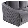 Sofia Gray Velvet Elegant Modern Chic Accent Arm Chair with Metal Legs