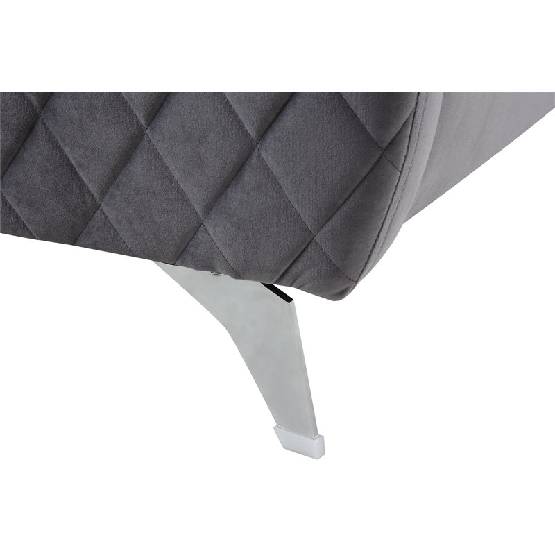 Sofia Gray Velvet Elegant Modern Chic Accent Arm Chair with Metal Legs