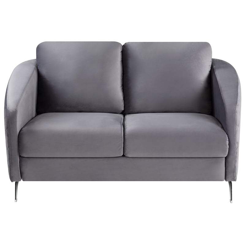 Lilola Home Sofia Gray Velvet Elegant Modern Chic Loveseat Couch