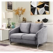 Lilola Home Sofia Gray Velvet Elegant Modern Chic Loveseat Couch