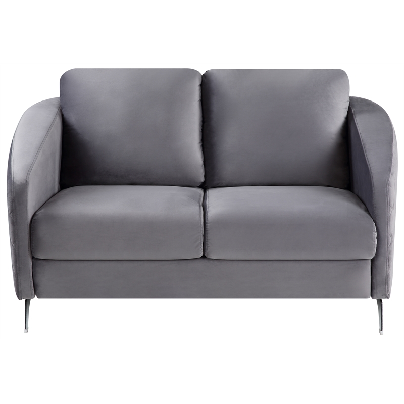 Lilola Home Sofia Gray Velvet Elegant Modern Chic Loveseat Couch