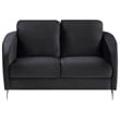 Lilola Sofia Black Velvet Elegant Modern Chic Loveseat Couch