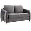 Hathaway Gray Velvet Elegant Modern Chic Loveseat Couch