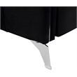 Hathaway Black Velvet Elegant Modern Chic Loveseat Couch