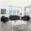 Hathaway Black Velvet Elegant Modern Chic Loveseat Couch