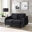 Hathaway Black Velvet Elegant Modern Chic Loveseat Couch