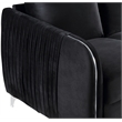 Hathaway Black Velvet Elegant Modern Chic Loveseat Couch
