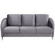 Sofia Gray Velvet Elegant Modern Chic Sofa Couch with Chrome Metal Legs