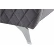 Sofia Gray Velvet Elegant Modern Chic Sofa Couch with Chrome Metal Legs