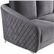 Sofia Gray Velvet Elegant Modern Chic Sofa Couch with Chrome Metal Legs