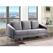 Sofia Gray Velvet Elegant Modern Chic Sofa Couch with Chrome Metal Legs