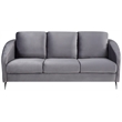 Sofia Gray Velvet Elegant Modern Chic Sofa Couch with Chrome Metal Legs