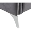 Hathaway Gray Velvet Elegant Modern Chic Sofa Couch with Chrome Metal Legs