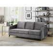 Hathaway Gray Velvet Elegant Modern Chic Sofa Couch with Chrome Metal Legs