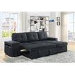 Lucas Dark Gray Fabric Sleeper Sectional Sofa with Reversible Storage Chaise