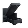 Lucas Dark Gray Fabric Sleeper Sectional Sofa with Reversible Storage Chaise