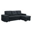 Lucas Dark Gray Fabric Sleeper Sectional Sofa with Reversible Storage Chaise