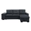 Lucas Dark Gray Fabric Sleeper Sectional Sofa with Reversible Storage Chaise