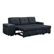 Lucas Dark Gray Fabric Sleeper Sectional Sofa with Reversible Storage Chaise