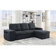 Lucas Dark Gray Fabric Sleeper Sectional Sofa with Reversible Storage Chaise