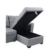Light Gray Fabric Sleeper Sectional Sofa with Reversible Storage Chaise