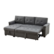 Destiny Dark Gray Fabric Reversible Sleeper Sectional Sofa with Storage Chaise