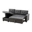 Destiny Dark Gray Fabric Reversible Sleeper Sectional Sofa with Storage Chaise
