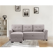 Sierra Light Gray Fabric Reversible Sleeper Sectional Sofa with Storage Chaise