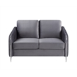 Hathaway Gray Velvet Fabric Sofa Loveseat Chair Living Room Set