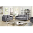 Hathaway Gray Velvet Fabric Sofa Loveseat Living Room Set