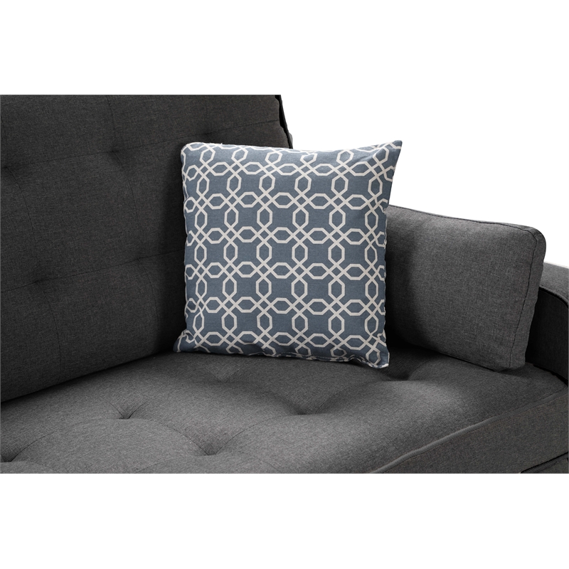 William Gray Fabric  Sleeper with 2 USB Charging Ports and 4 Accent Pillows