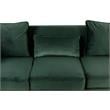 Bayberry Green Velvet Sofa with 3 Pillows