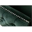 Bayberry Green Velvet Loveseat with 2 Pillows