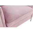 Bayberry Pink Velvet Sofa with 3 Pillows