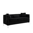 Bayberry Black Velvet Sofa Loveseat Chair Living Room Set