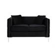 Bayberry Black Velvet Sofa Loveseat Chair Living Room Set