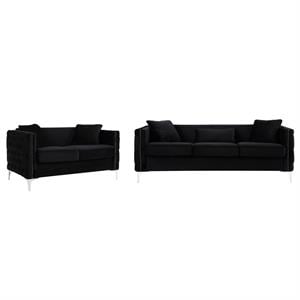 bayberry black velvet sofa loveseat living room set