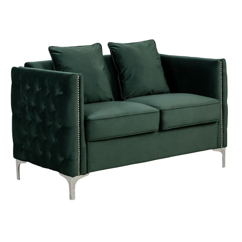 Bayberry Green Velvet Sofa Loveseat Living Room Set