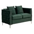 Bayberry Green Velvet Sofa Loveseat Living Room Set