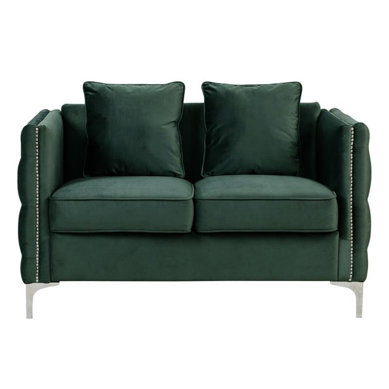 Bayberry Green Velvet Sofa Loveseat Living Room Set
