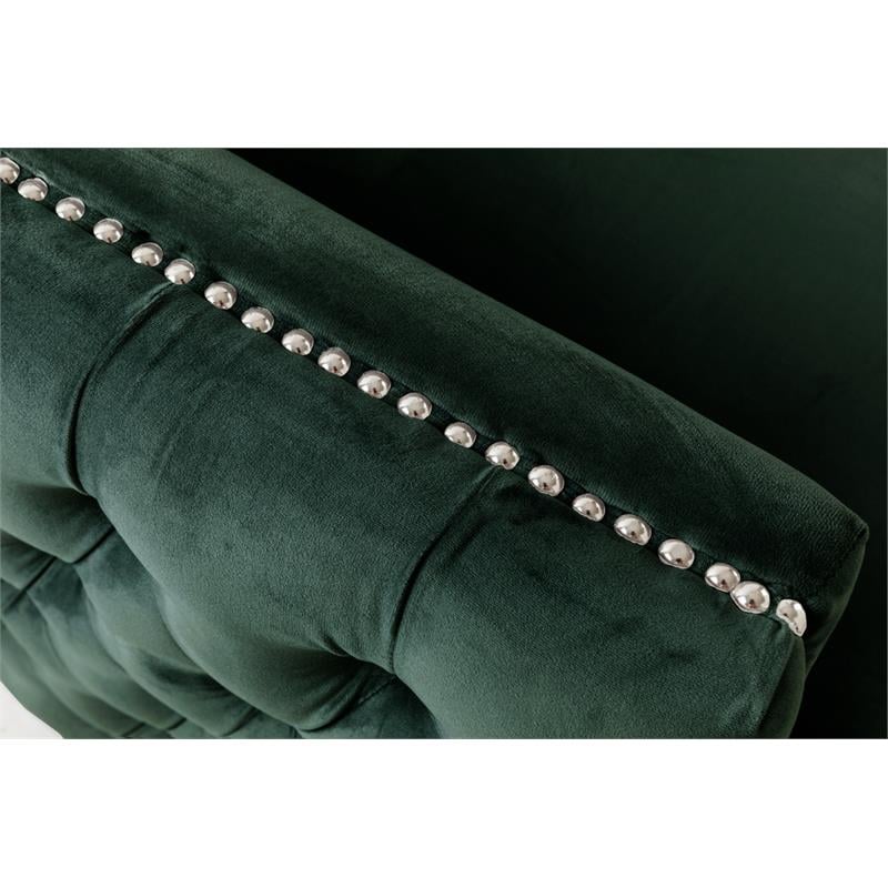 Bayberry Green Velvet Sofa Loveseat Living Room Set