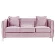 Bayberry Pink Velvet Sofa Loveseat Living Room Set